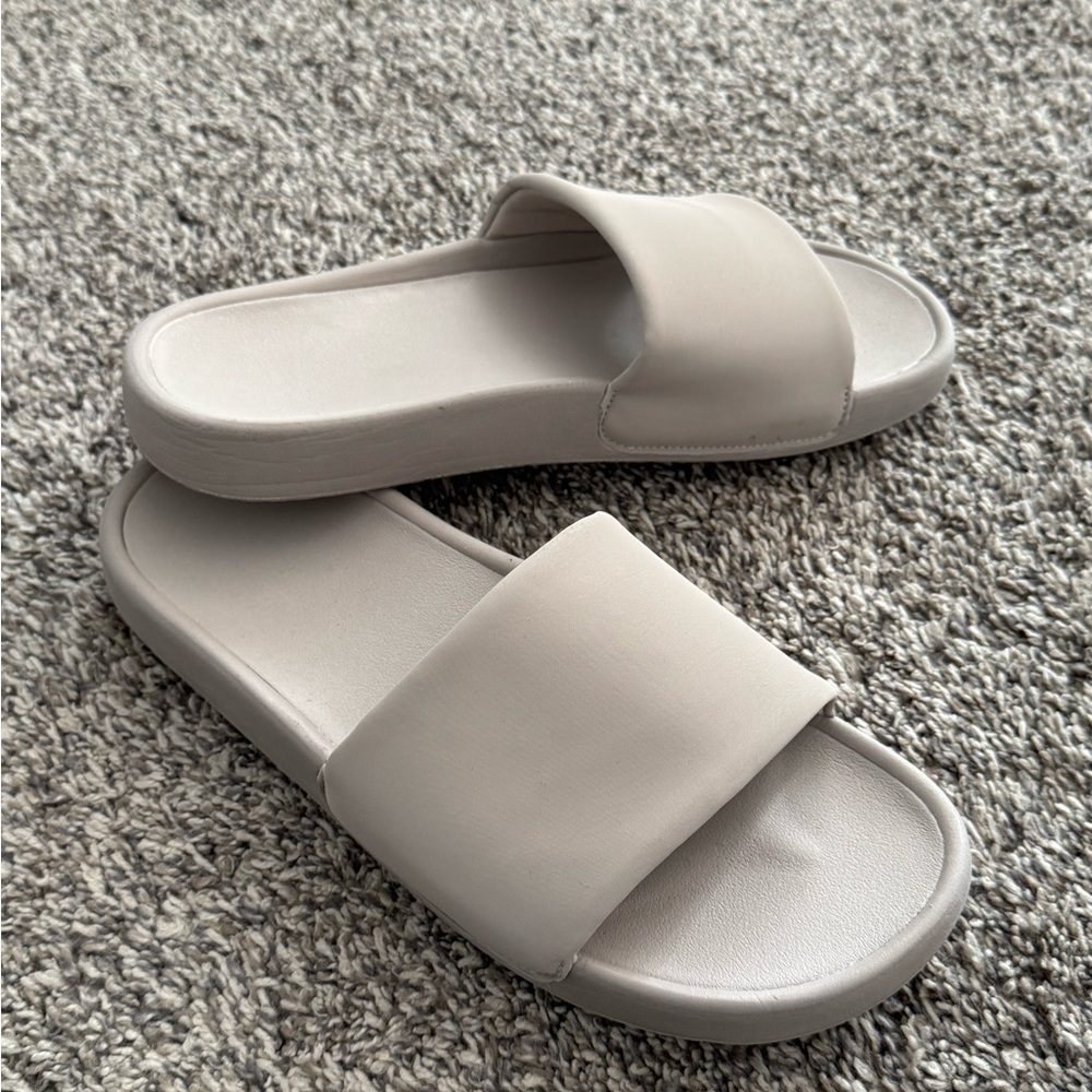 Women's All In Motion Taupe Slide Sandals